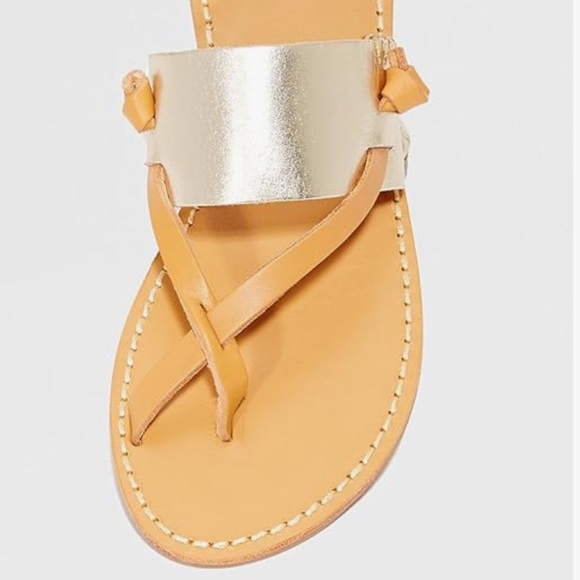 NWT Soludos Womens Slotted Thong Sandal Metallic Size 5.5 - Picture 4 of 6